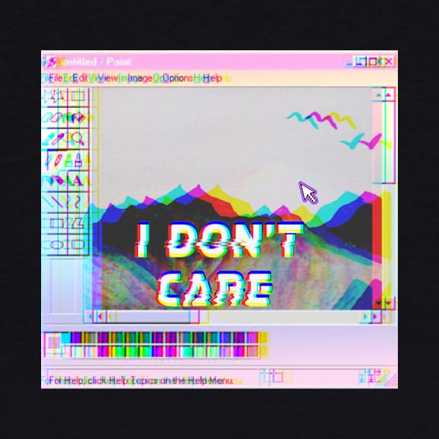 I don't care vaporwave by GroovyArt